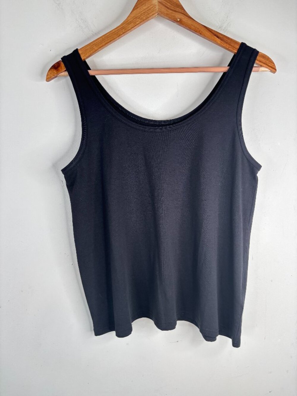 Pact Organic Cotton Tank Top Size L Black Stretch Lightweight Minimalist Staple